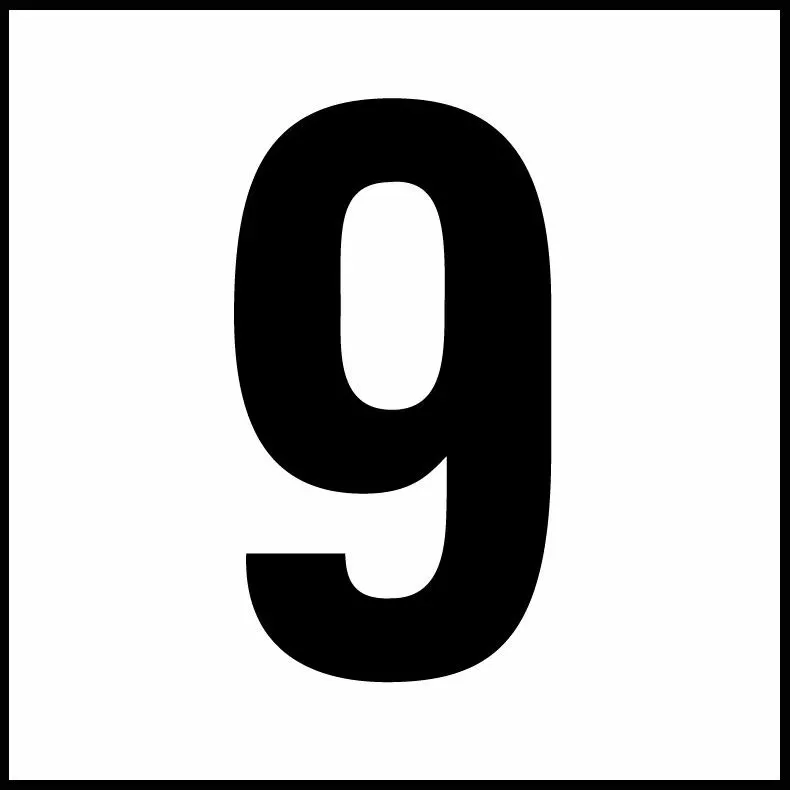 Inlays C611060 Number Series Smooth Ceramic Info Tile, 9