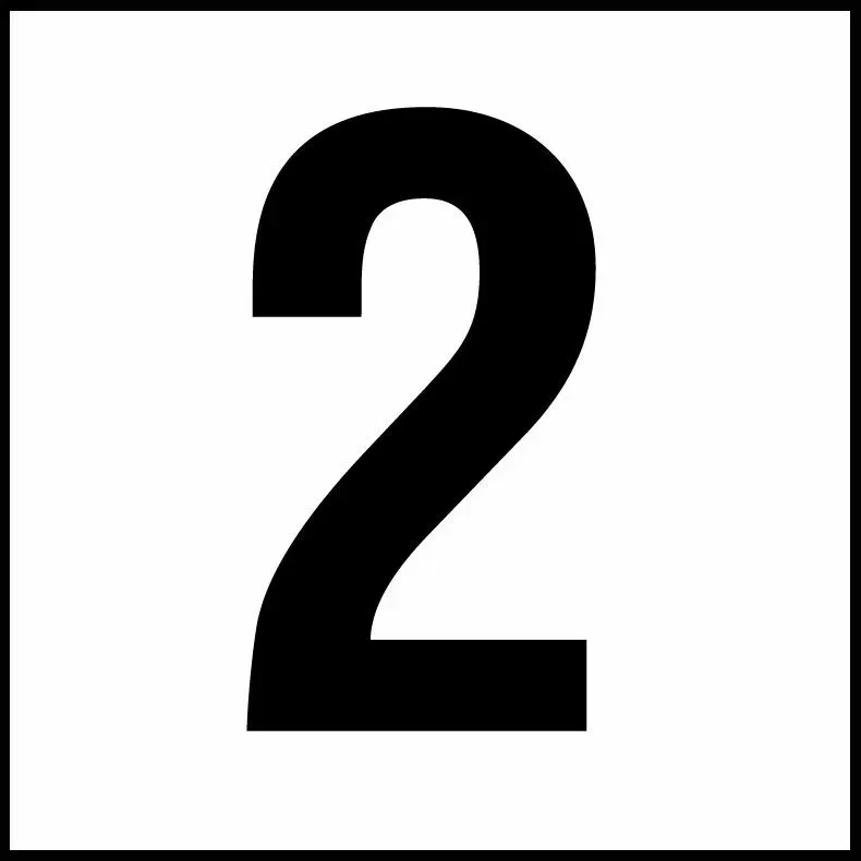 Inlays C621020 Number Series Non-Skid Ceramic Info Tile, 2