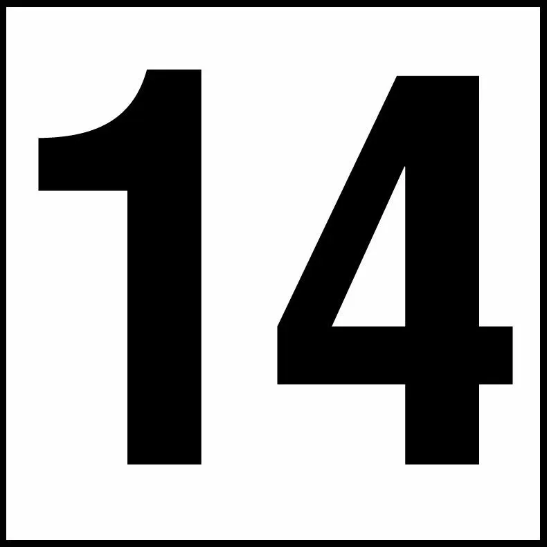 Inlays C621096 Number Series Non-Skid Ceramic Info Tile, 14