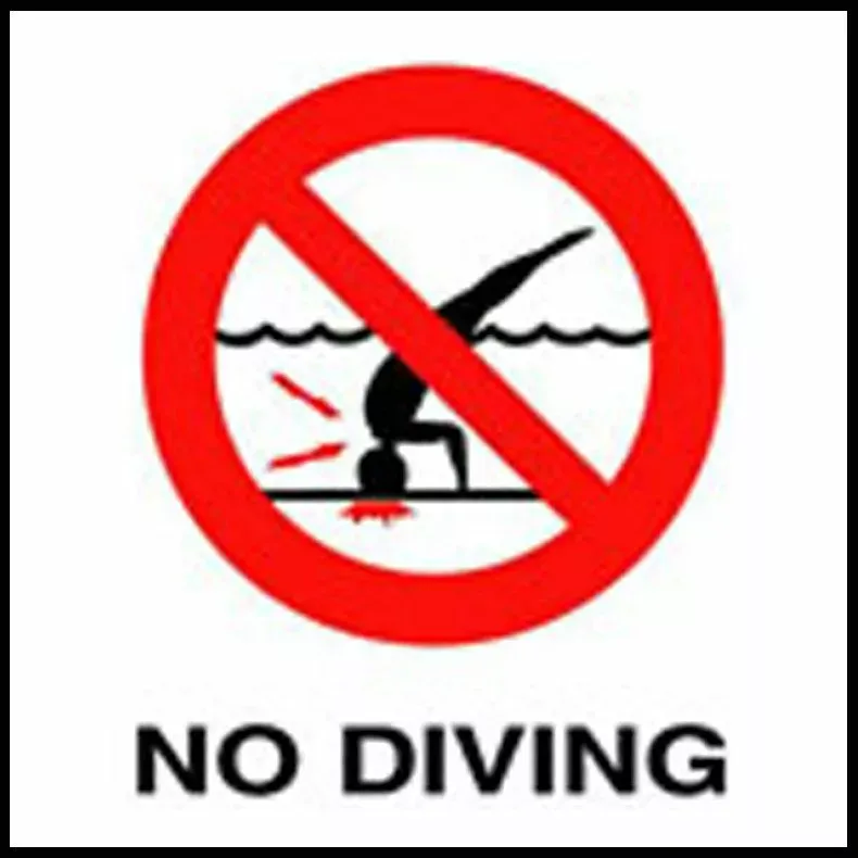 Inlays C621500 Non-Skid Ceramic Single Message Info Tile, No Diving Image