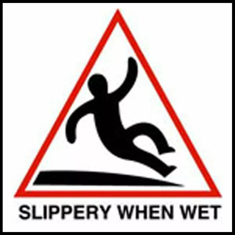 Inlays C621510 Non-Skid Ceramic Single Message Info Tile, Slippery When Wet Image