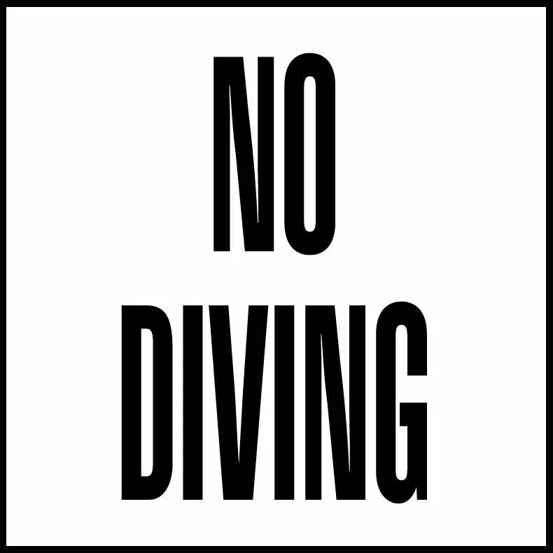 Inlays G611501 Glass Overlay Single Message Info Tile, No Diving Message