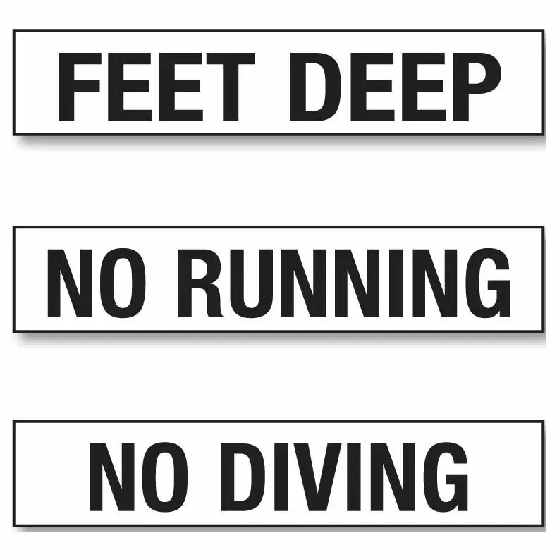 Inlays ‘No Running’ Information Tile, Ceramic