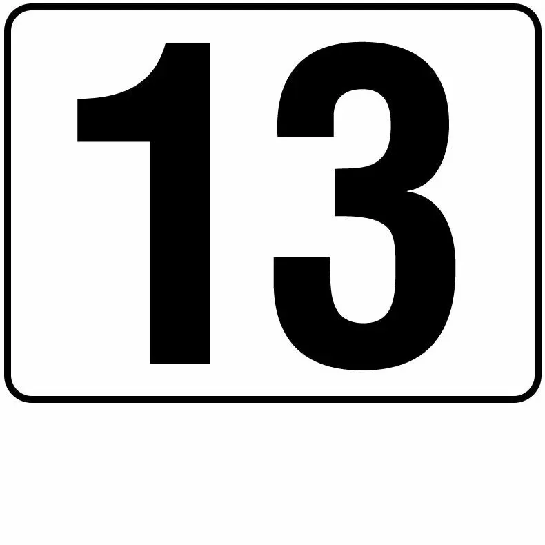 Inlays Number Series Plastic Stick-on Info Tile, 13
