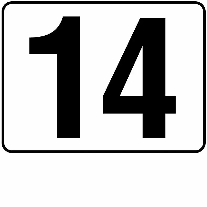 Inlays Number Series Plastic Stick-on Info Tile, 14
