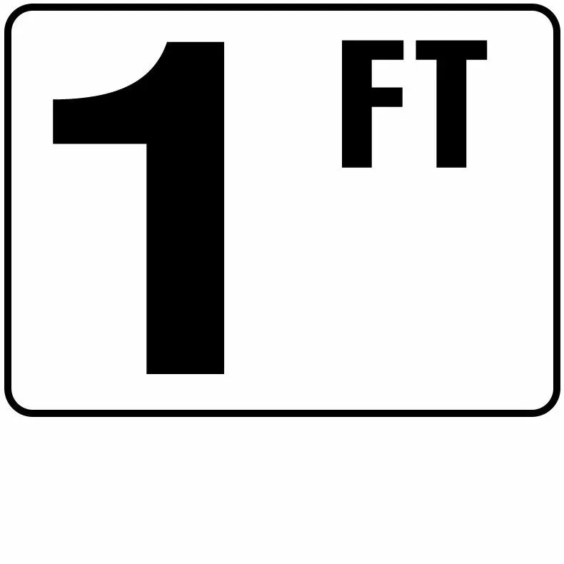 Inlays P410010 Foot Series Plastic Stick-on Info Tile, 1 FT