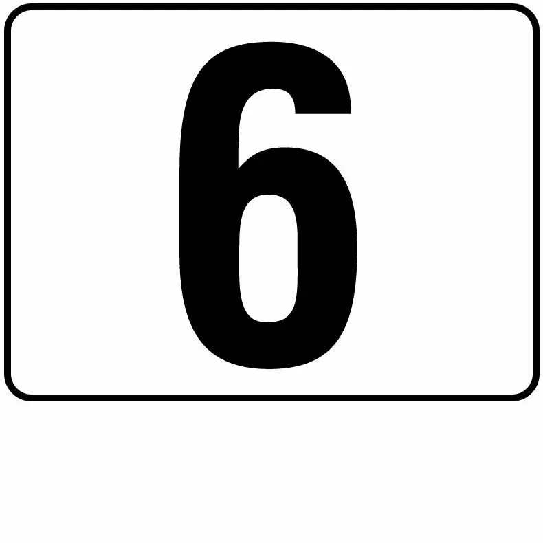 Inlays P411060 Number Series Plastic Stick-on Info Tile, 6
