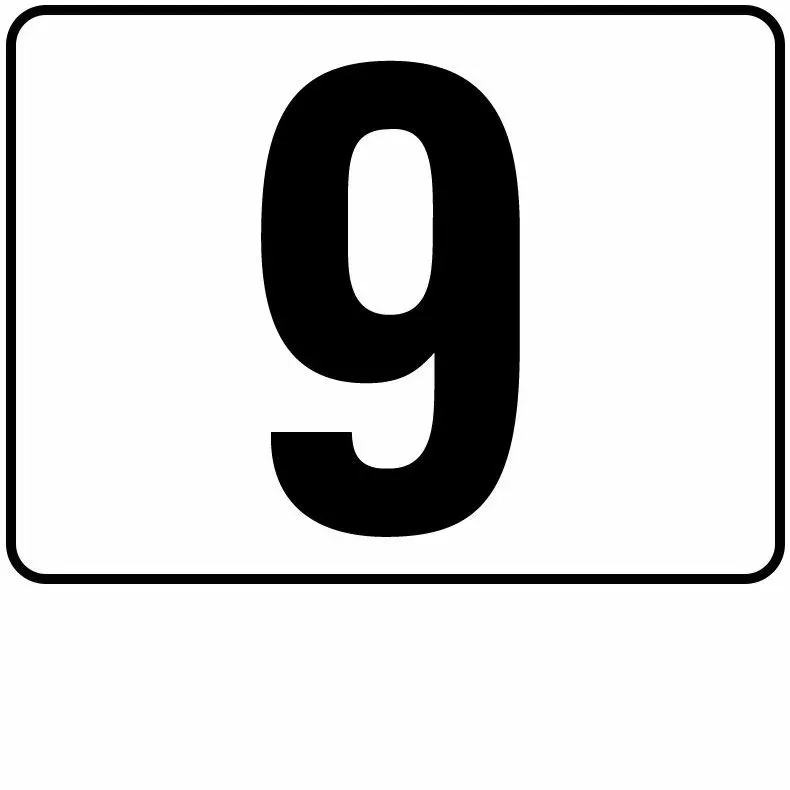 Inlays P411060 Number Series Plastic Stick-on Info Tile, 9