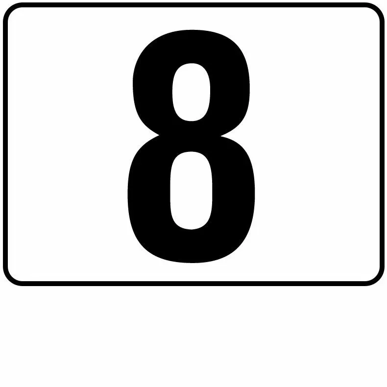 Inlays P411080 Number Series Plastic Stick-on Info Tile, 8