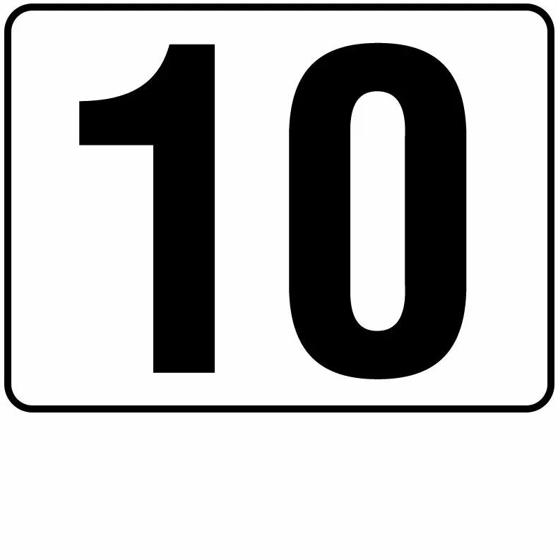 Inlays P411092 Number Series Plastic Stick-on Info Tile, 10