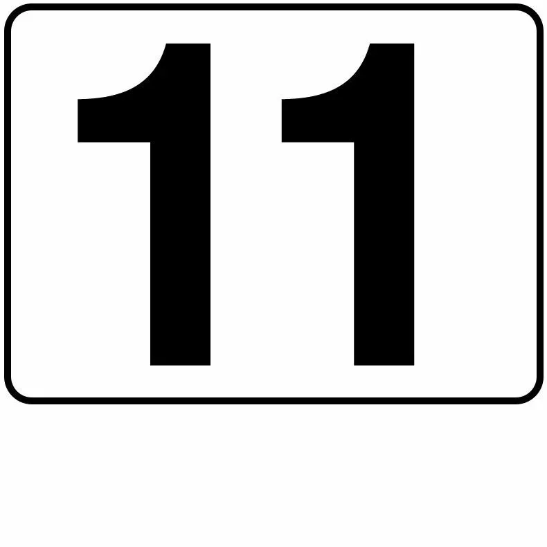 Inlays P411093 Number Series Plastic Stick-on Info Tile, 11