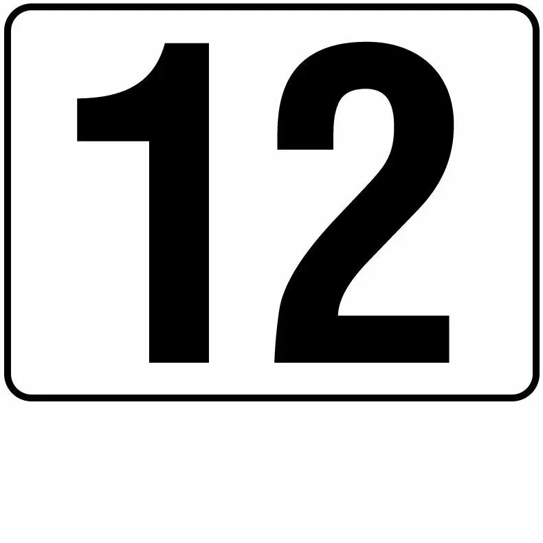 Inlays P411094 Number Series Plastic Stick-on Info Tile, 12