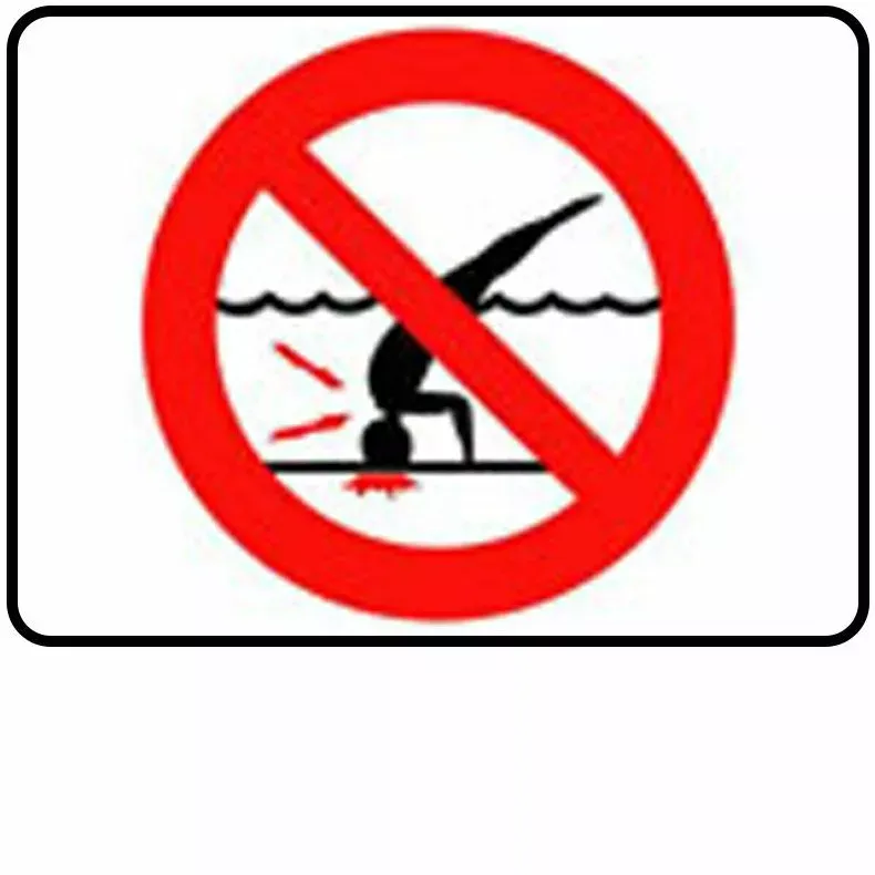Inlays P411500 Plastic Stick-on Single Message Info Tile, No Diving Image