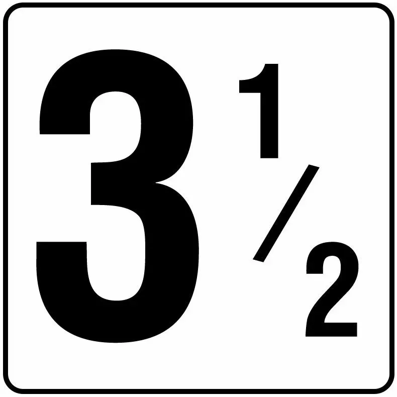 Inlays V621035 Number Series Stick-on Vinyl Info Tile, 3-1/2