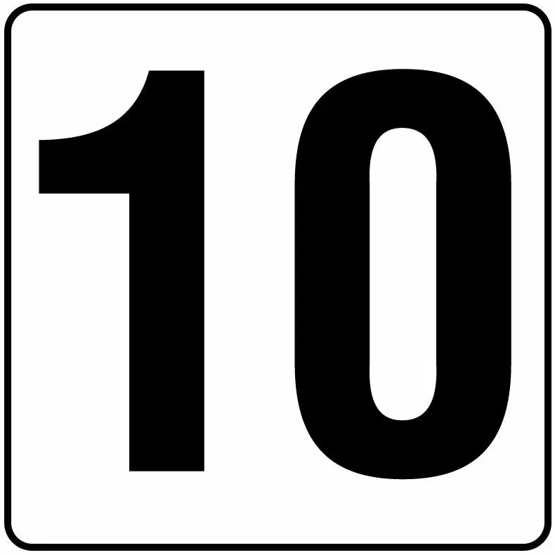 Inlays V621092 Number Series Stick-on Vinyl Info Tile, 10