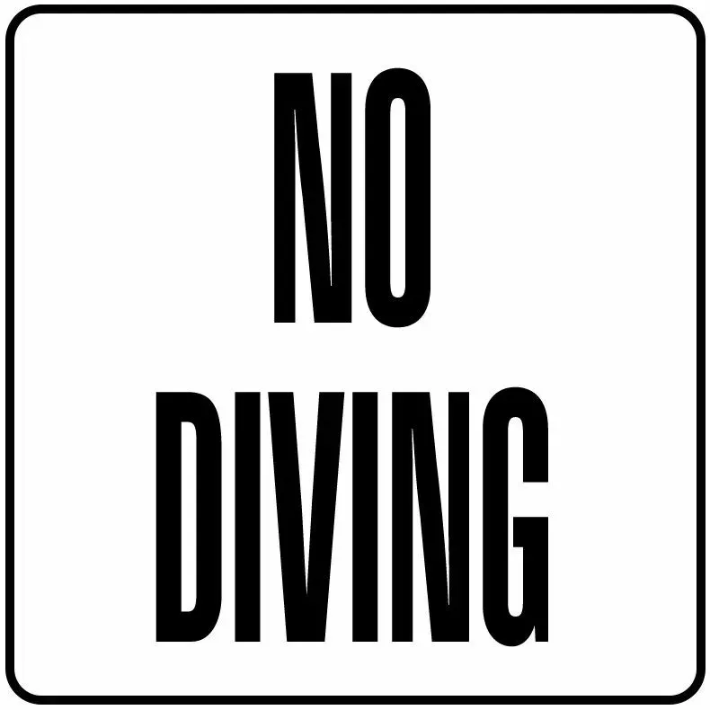 Inlays V621501 Stick-on Vinyl Single Message Info Tile, No Diving Message