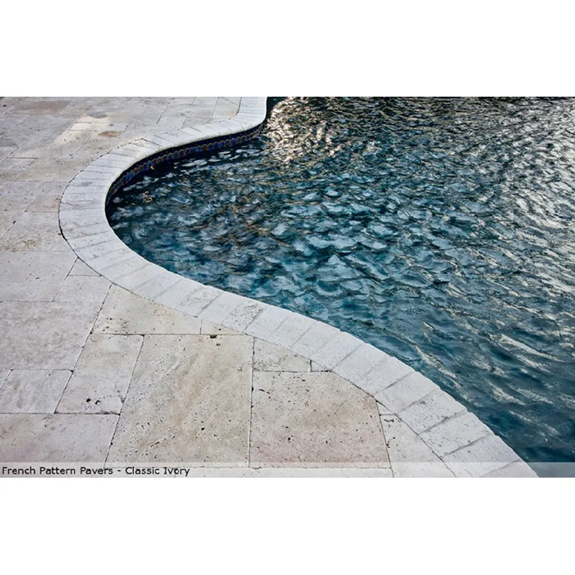Ivory Travertine Coping 1.25″ Thickness – Radius Wall