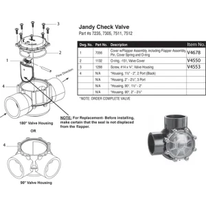 Jandy 1-1/2″ 90 Degree Check Valve (#7511)