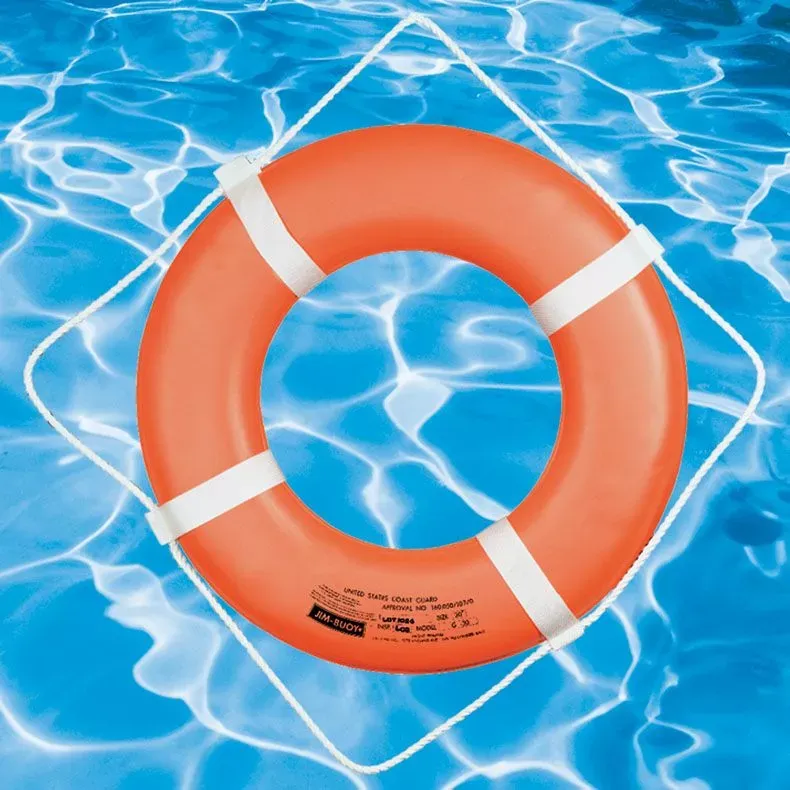 Jim Buoy Life Ring Buoy, 24 in, Orange