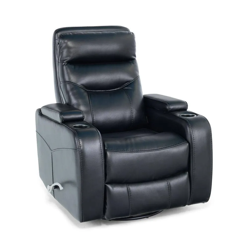 Jordyn Black Swivel Rocker Recliner