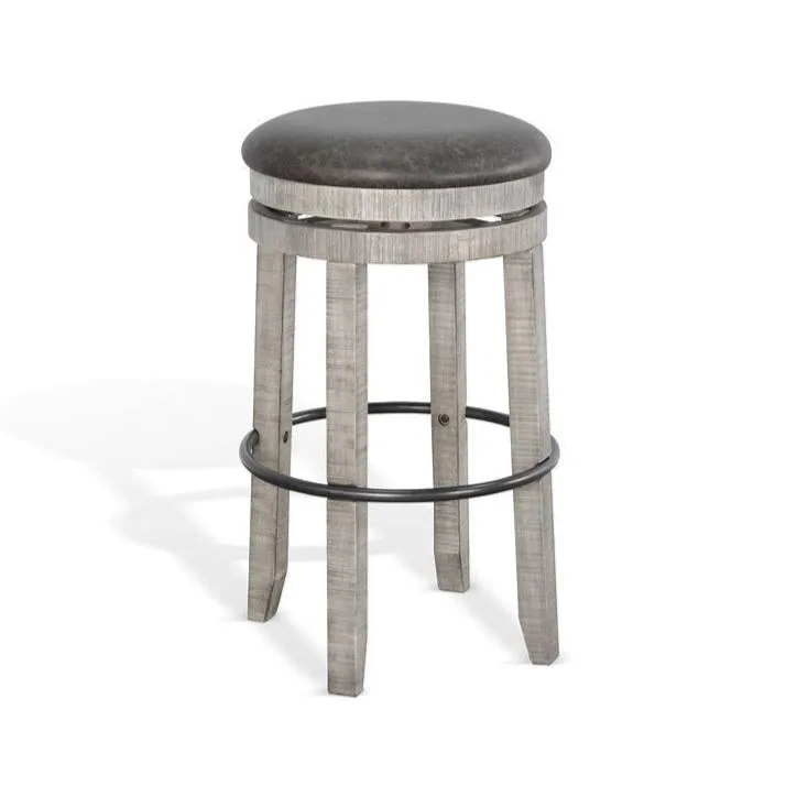 Kingston Backless Swivel 30″ Barstool – Rustic Grey