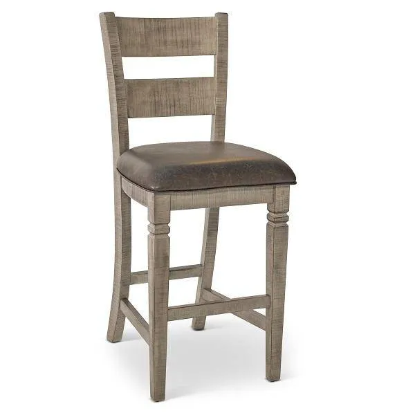 Kingston Stationary Cushioned 30″ Barstool – Rustic Grey