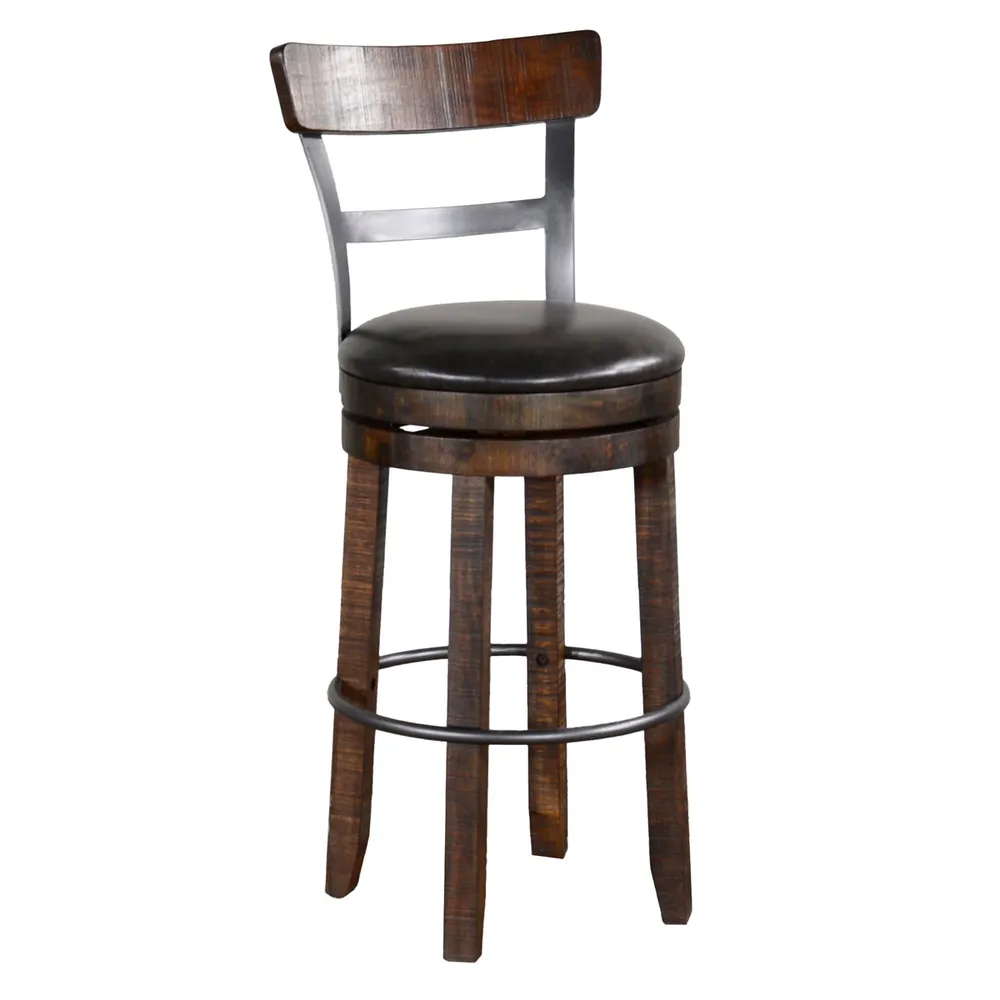 Kingston Swivel 30″ Barstool W/ Back – Tobacco Leaf