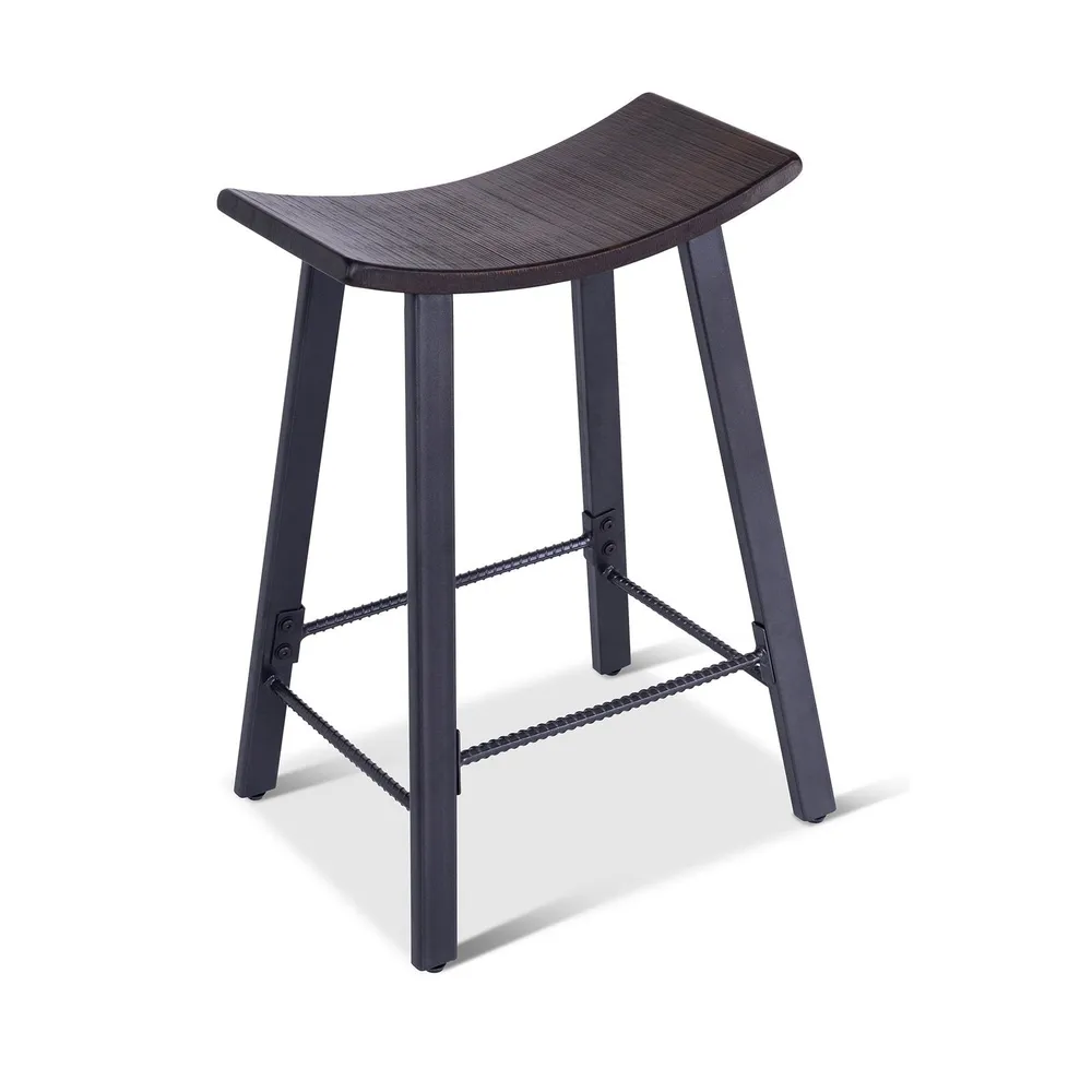 Kingston Wood Saddle 24″ Counter Stool