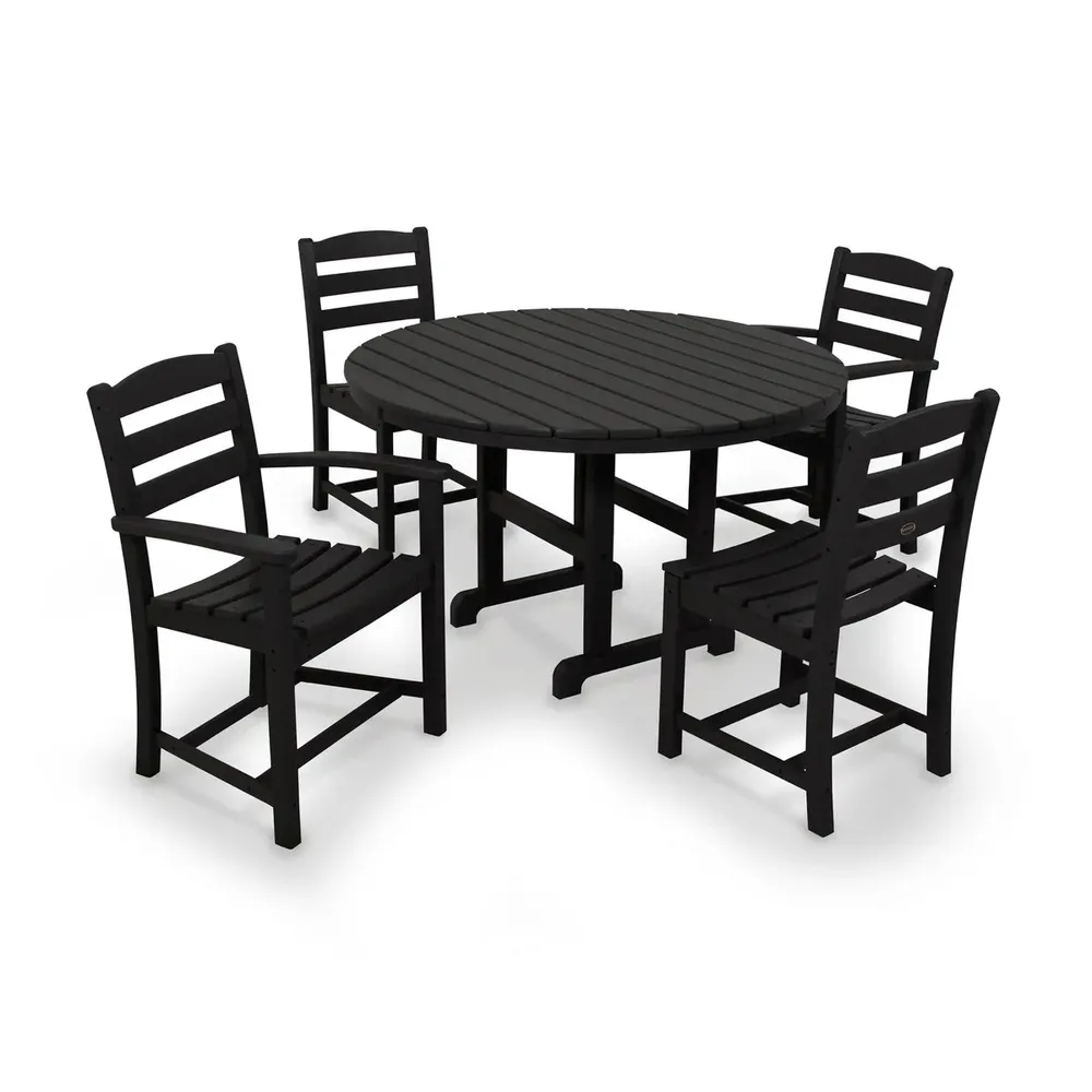 La Casa Café 5 Piece Round Farmhouse Dining Set