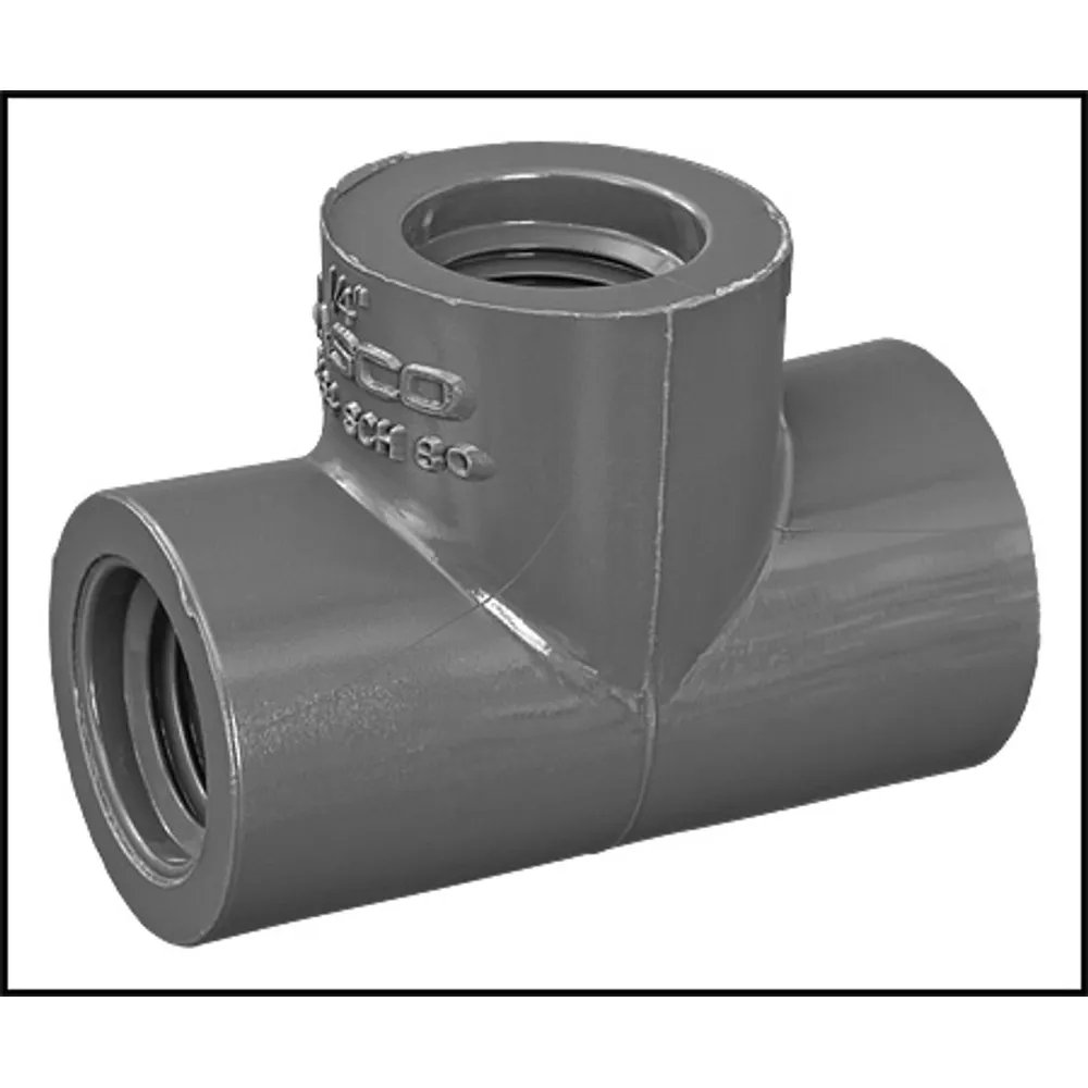 Lasco 1/4″ Gray Threaded Tee SCH 80 FPT X FPT X FPT (#805-002)