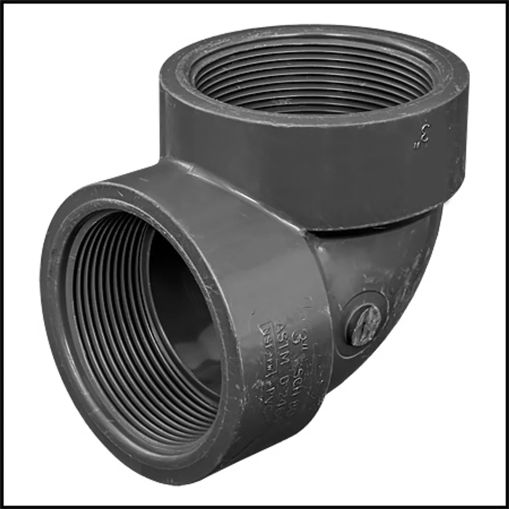 Lasco 3″ 90 Degree Elbow Pipe Fitting SCH 80 FPT X FPT (#808-030)