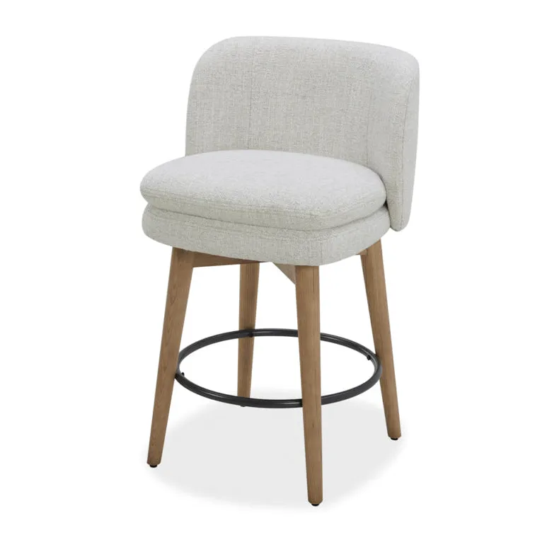 Mia Swivel Fabric 26″ Counter Stool – Wheat