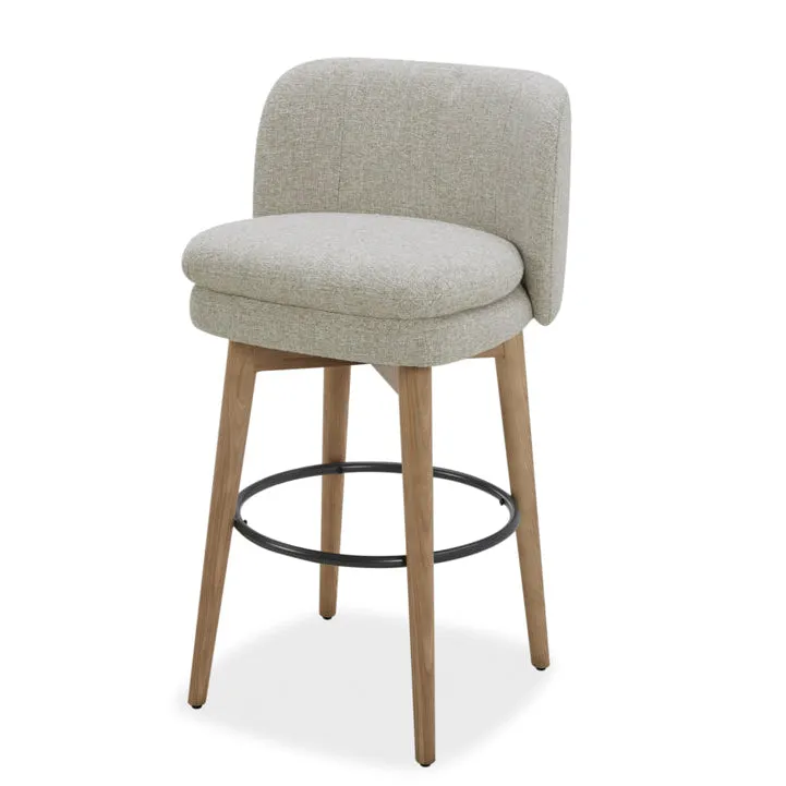Mia Swivel Fabric 30″ Barstool – Beige