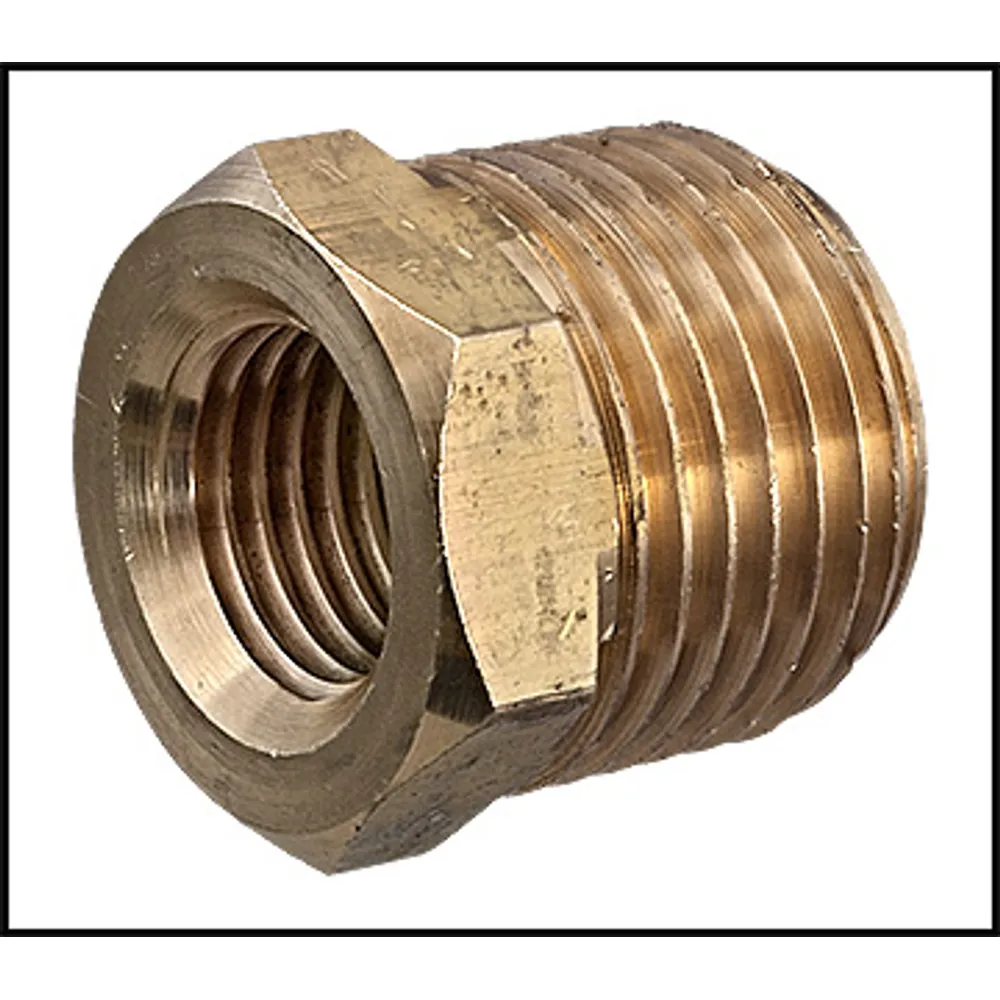 Midland Metal Manufacturing 1/2″ X 1/4″ MPT X FPT Brass Red Bushing (#28-106)