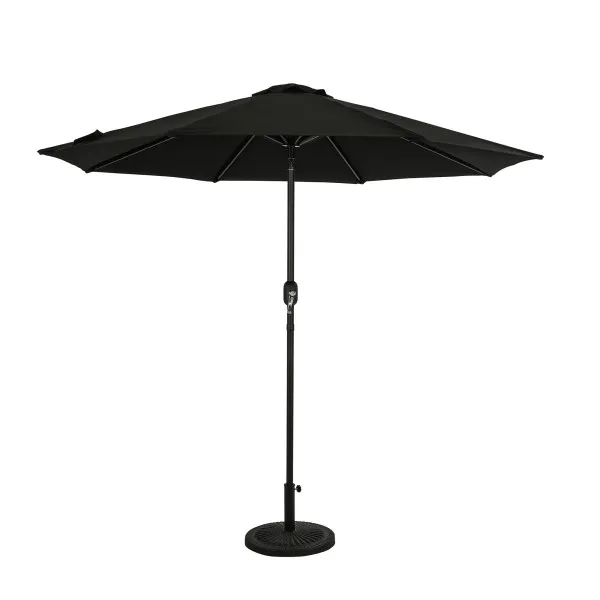 Mirage 9′ Octagon Market Umbrella with Auto-Tilt – Black