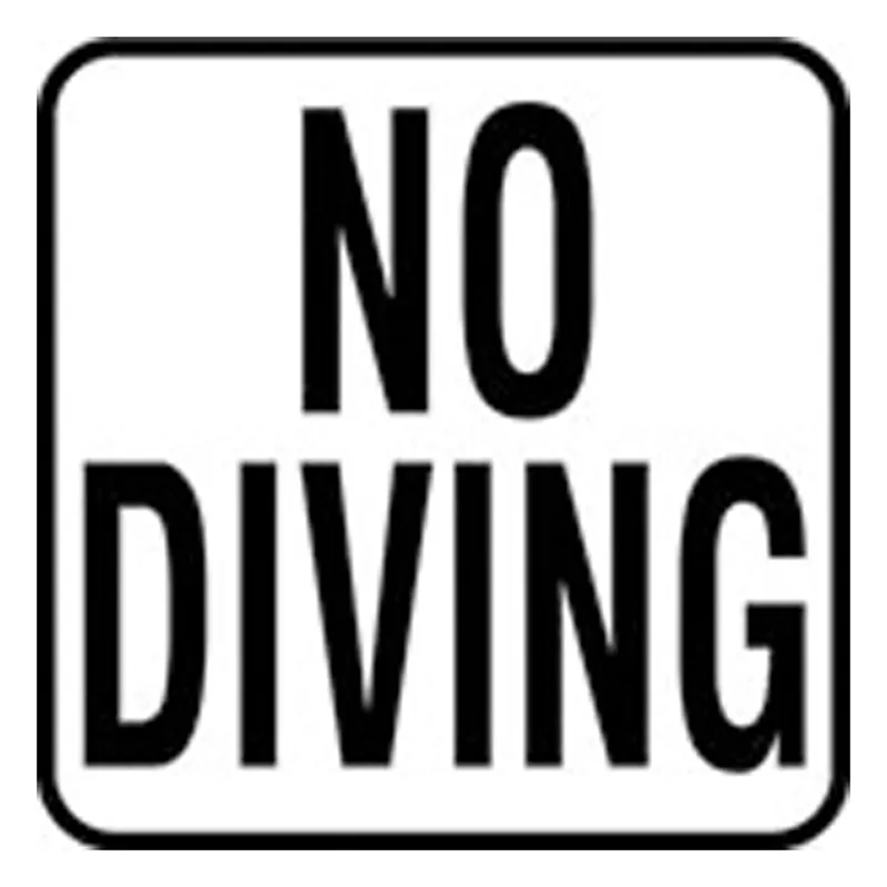 No Diving Sticker 6 x 6 Decal