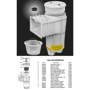 PAC FAB #506361 WHITE BERMUDA SKIMMER ABS 2″ SLIP PORT