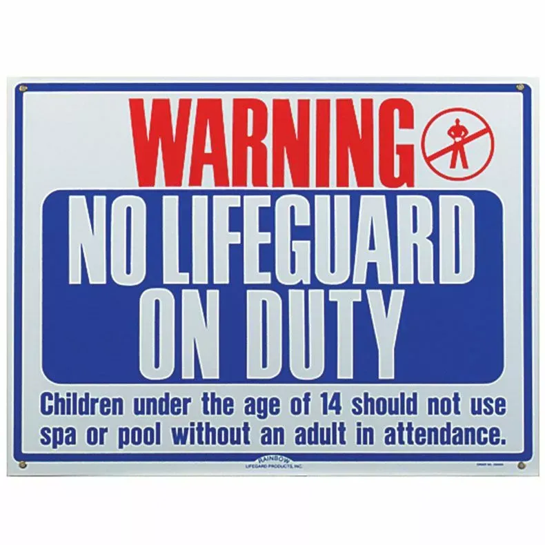 Pentair 24×18 in No Lifeguard Sign