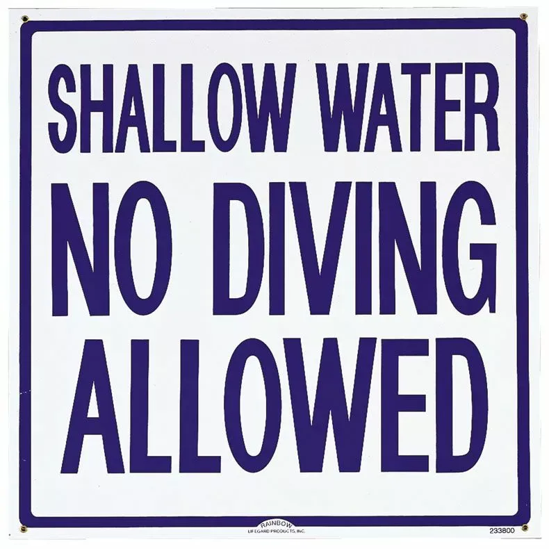 Pentair 24×24 in No Diving Allowed Sign