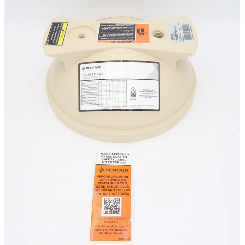 Pentair 50SqFt & 100SqFt Clean & Clear Filter Almond Tank Lid 178553