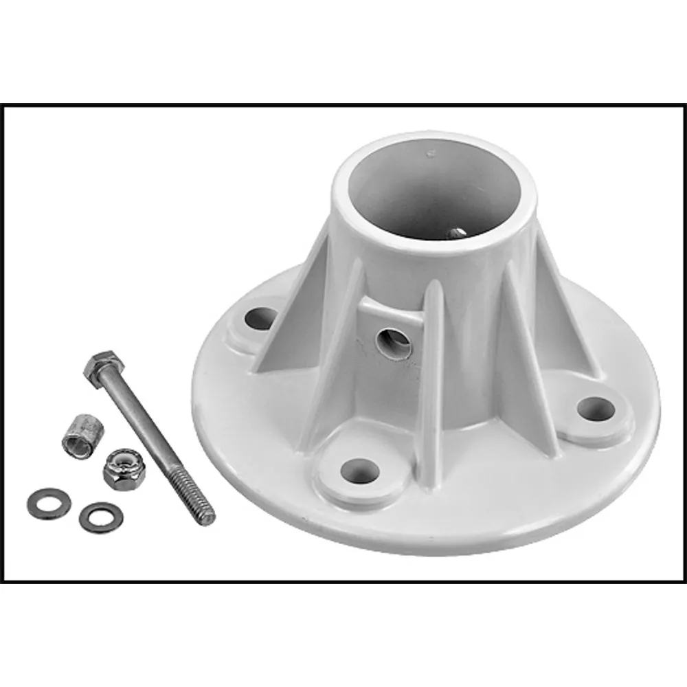 PERMA-CAST PLASTIC DECK ANCHOR FLANGE FOR 1.9 INCH OD RAIL – 4-HOLE (#PF-25)