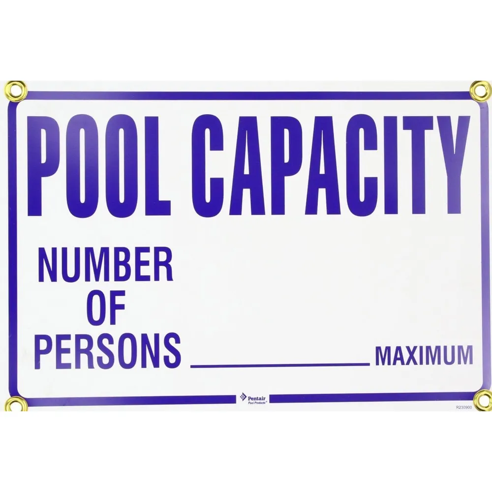 Pool Capacity Sign