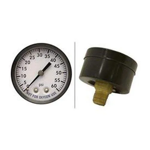 Pool Filter 0-60 PSI Pressure Gauge Steel Back Mount 1/4 in.