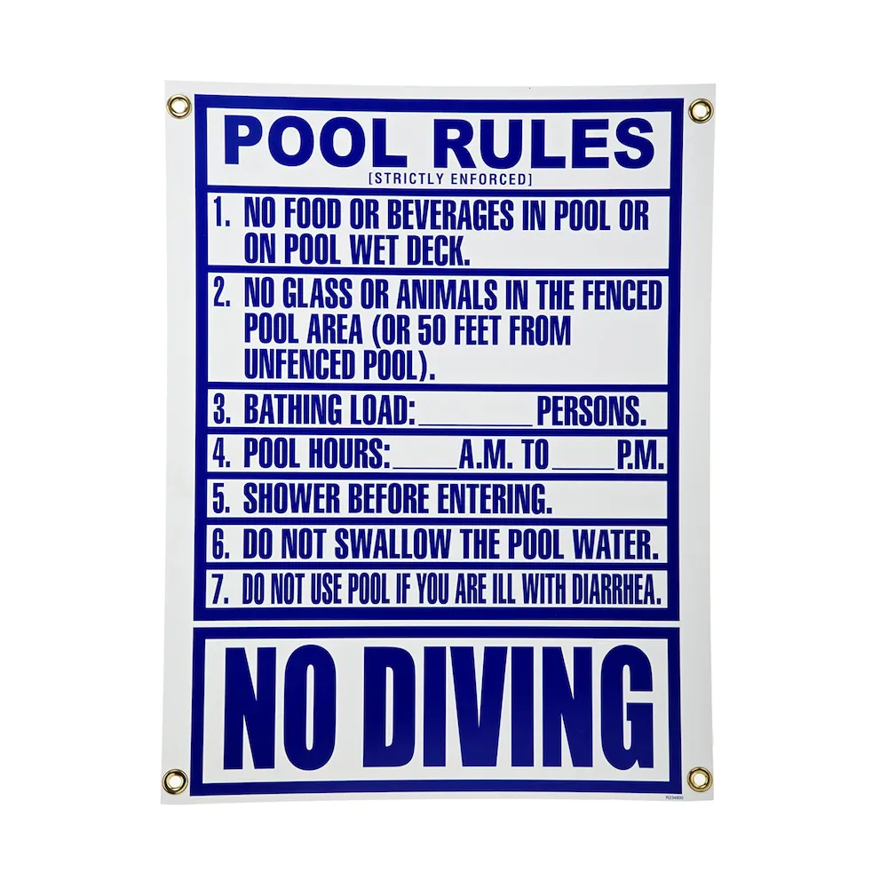 Pool Rules Sign 2022 Florida Approved