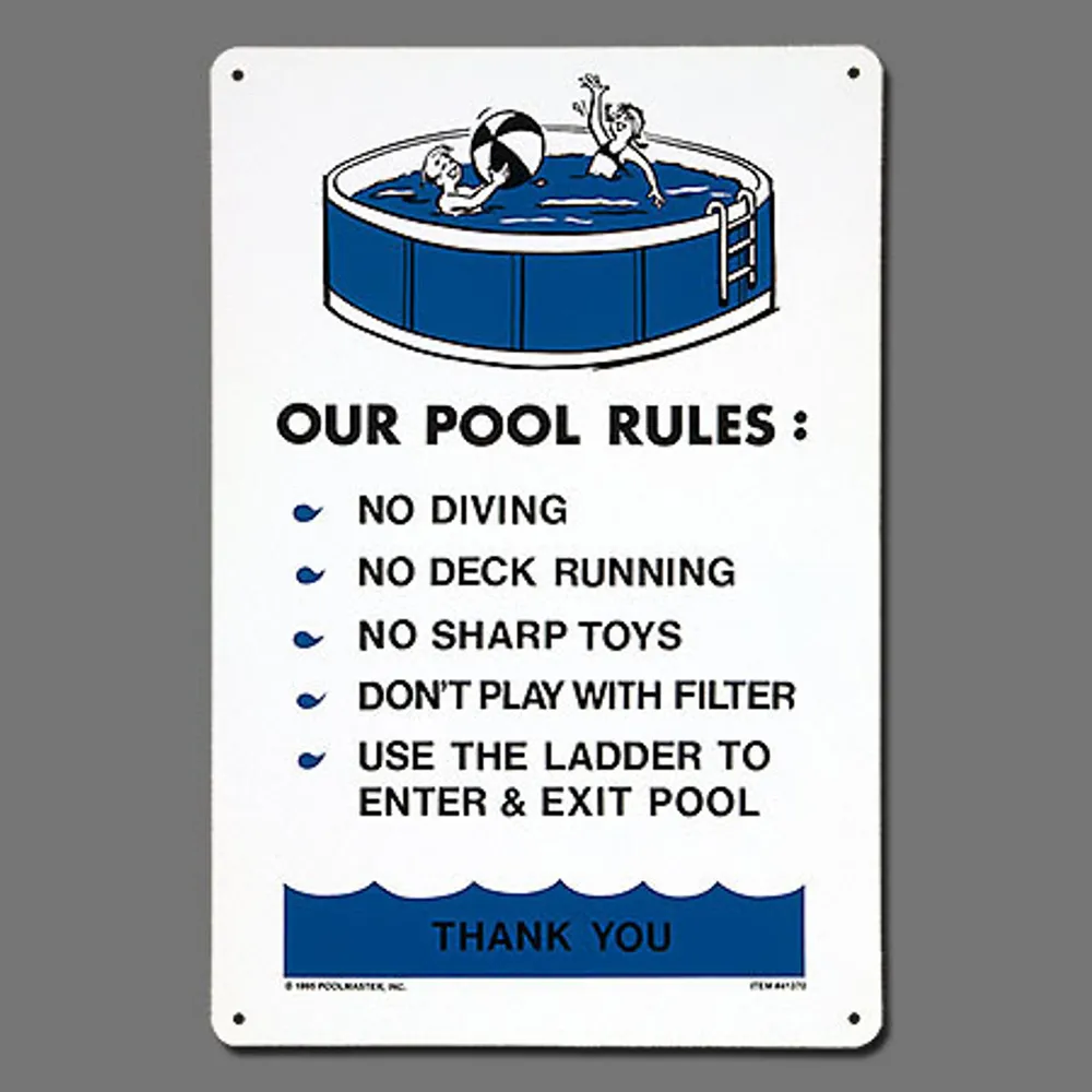 Poolmaster “Above Ground Pool Regulations” Sign (#41370)