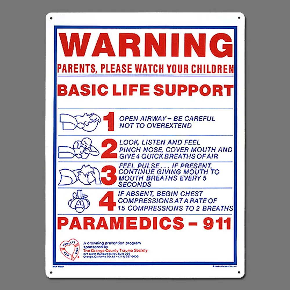 Poolmaster “Basic Life Support” Sign (#40367)