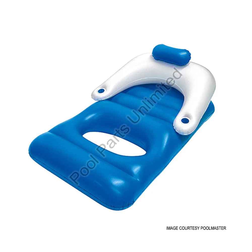 Poolmaster Blue/White Classic Floating Pool Lounger (#85600)