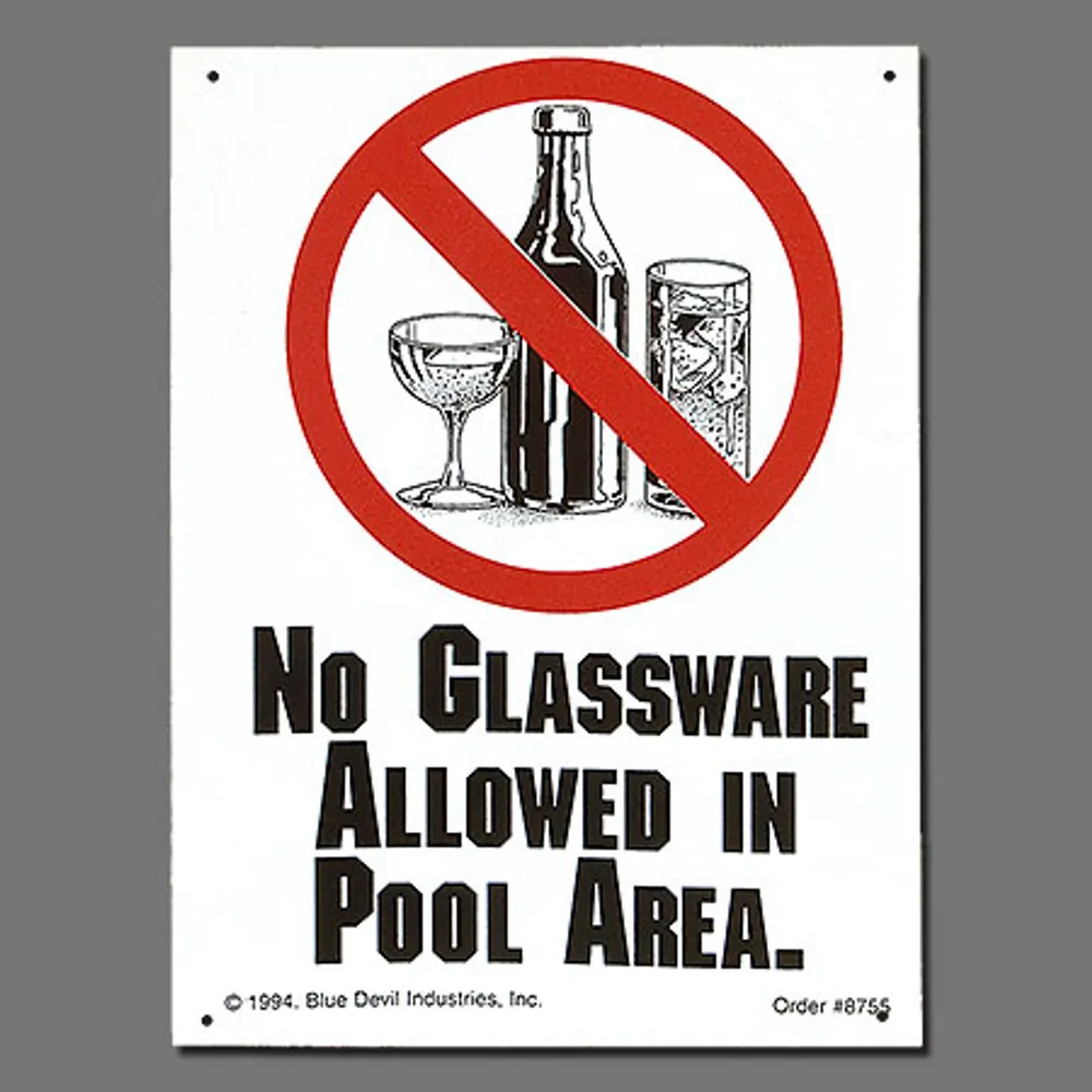 Poolmaster “No Glassware” Sign (#41332)