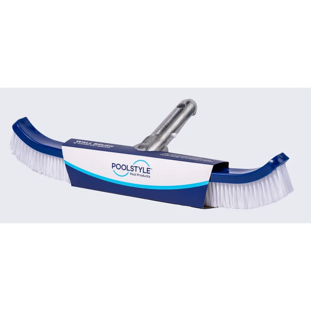 Poolstyle 18″ Curved Wall Brush, Poly Bristles, Metal Handle