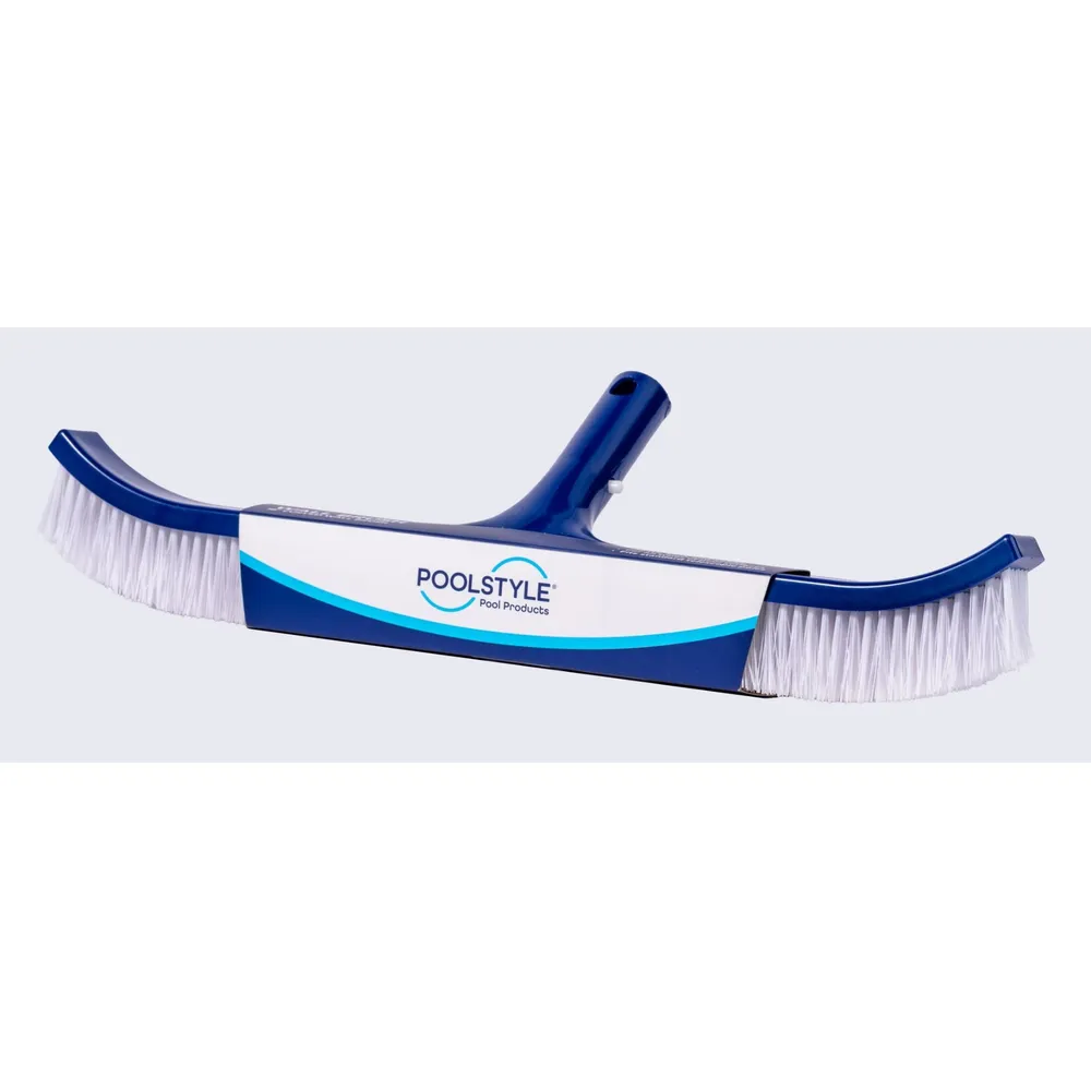 Poolstyle 18″ Curved Wall Brush, Poly Bristles, Plastic Handle